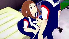 Ochako and izuku intense scene in my hero academia