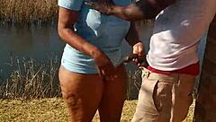 Lilpuddingbowls gets fingered outdoors with big cock and shaved pussy!