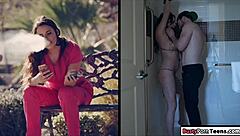 busty nurse gets roughly banged in the ass at hospital