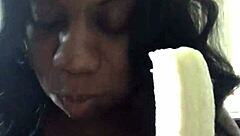 Wow, choking on banana like sucking dick with sexfeene!