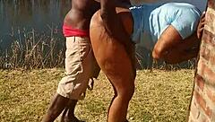 Lilpuddingbowls gets fingered outdoors with big cock and shaved pussy!