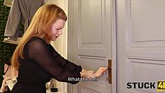 Husband's Busty Redhead Wife Gets Stuck on Holiday