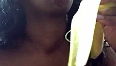 Wow, choking on banana like sucking dick with sexfeene!