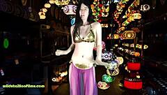 Beautiful Chinese belly dancer performs in Turkey in Istanbul
