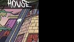 hey, check out this halloween cartoon in a strange house.