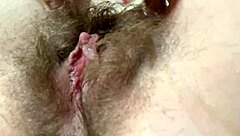 Watch bushy pussy clit grow in closeup wet orgasm.