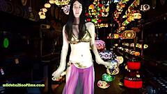 Beautiful Chinese belly dancer performs in Turkey in Istanbul