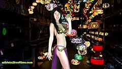 Beautiful Chinese belly dancer performs in Turkey in Istanbul