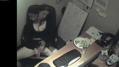 secretary says, i'm rubbing my tits and masturbating