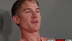 horny step brothers masturbating to gay porn then fucking