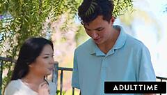 Petite Teen Lulu Chu Sneaks Boyfriend In for Intense Cowgirl Ride While Stepmom's Home – Big Cock Action!