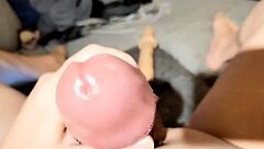 Gay masturbation scene with an orgasm focus on big black cocks