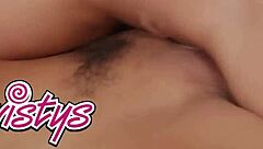 Latina lesbians Emily Willis and Alexis Zara scissor passionately, their small tits bouncing!