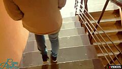 stepbrother and stepsister assist each other outdoors