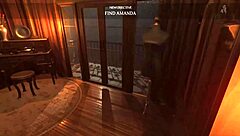 Redhead MILF with big ass and tits gives blowjob, bent over for creampie POV.