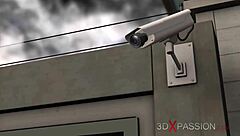 Redhead MILF with big ass and tits gives blowjob, bent over for creampie POV.