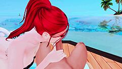 Squirting teen gets a deep throat creampie in HD cosplay