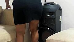 Redhead MILF with big ass and tits gives blowjob, bent over for creampie POV.