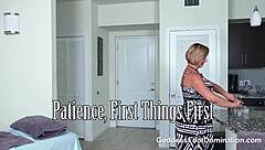 Redhead MILF with big ass and tits gives blowjob, bent over for creampie POV.