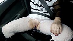 Dirty wife enjoys double penetration in car
