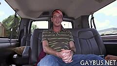 Redhead MILF with big ass and tits gives blowjob, bent over for creampie POV.