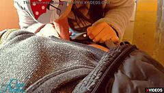 stepbrother and stepsister assist each other outdoors