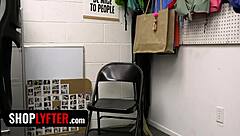 thorough mall cop performs deep cavity check on fidgety shoplifter with long dick