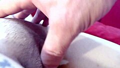 Redhead MILF with big ass and tits gives blowjob, bent over for creampie POV.