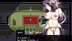 Redhead MILF with big ass and tits gives blowjob, bent over for creampie POV.