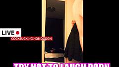 Gay blowjob scene that is quite comical