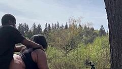 Remi, a hot and chubby BBW, enjoys a big black cock in this scene which also features cunilingus and a couple having sex on a rock