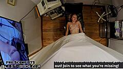 Petite teen gets huge load on her innocent pussy