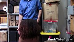 ebony teen gets caught stealing in shop, 'oh no, the police!'