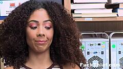 ebony teen gets caught stealing in shop, 'oh no, the police!'