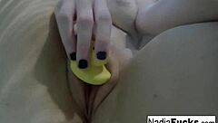 sexy nadia takes a bath with rubber duckies in hardcore solo masturbation