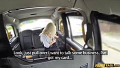 busty blonde estate agent chick gets fucked in a cab