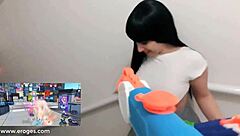 Sexy Latina Gamer Gets Wet Playing Eroge Game