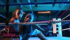 Ashley Adams and Milana May squirt in Twistys wrestling
