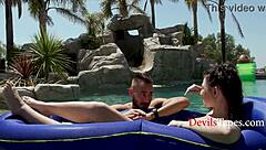 Small boobed lesbian babes try missionary position to escape depression