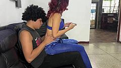 Teaching My Mexican Teen 18+ Stepsister Mobile Games While She Sits on Me. Her Tight Ass Takes It All!