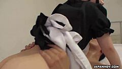 Japanese Maid Ai Mashiro Enjoys Foursome Uncensored With Brunette Jav Uniform And Trimmed Pussy Handjob