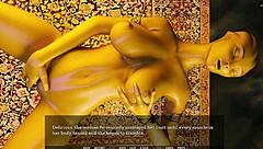 Curvy female alien fingers herself in sexy outfit