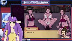 Avatar Hentai: Brunette Takes Big Tits Action!