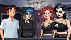Beautiful anime babes get ready for the party in Summertime Saga cap 53