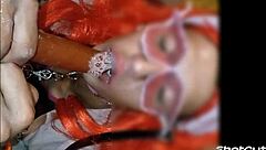 sissy mariona sucking big dildos like a pro 😈