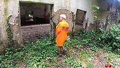 Sexy Prisoner Sucks Deep and Gets Anal on Abandoned Spot