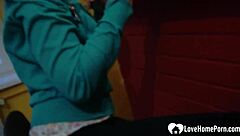 desirable chick teases while putting on makeup