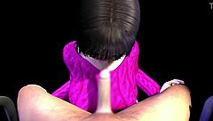 3D animated porn: Family members seduce and give blow job to sisters