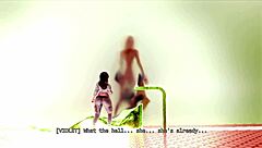 Giantess woman grows in 3d hentai animation model