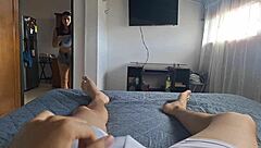 Maid In Tight Shorts Makes Me Stroke My Monster Cock